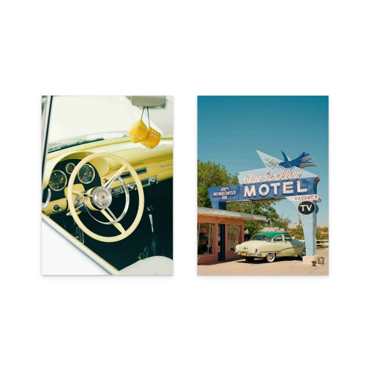 Set "Route 66" + "Classic Car VI" Art Prints