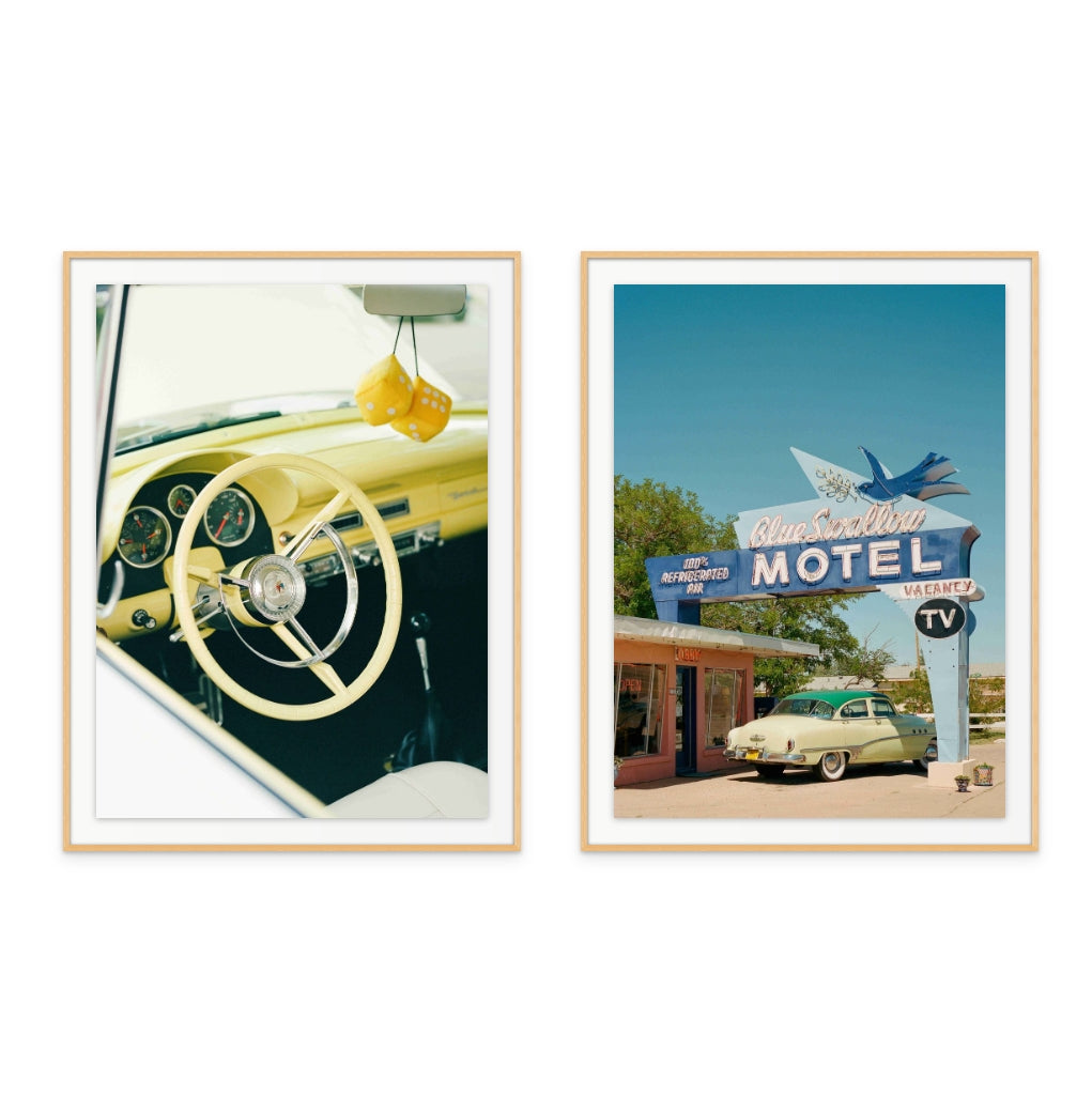 Set "Route 66" + "Classic Car VI" Art Prints