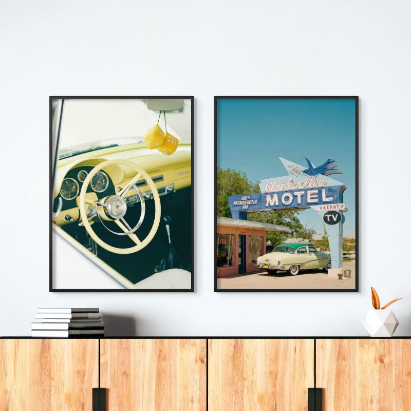 Set "Route 66" + "Classic Car VI" Art Prints