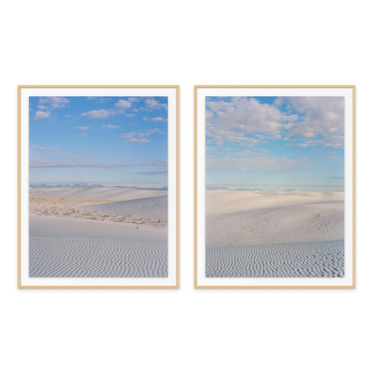 Set "White Sands New Mexico Sunrise I" + "White Sands New Mexico Sunrise VI" Art Prints