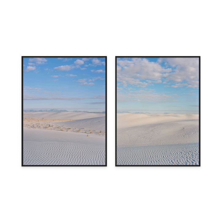 Set "White Sands New Mexico Sunrise I" + "White Sands New Mexico Sunrise VI" Art Prints