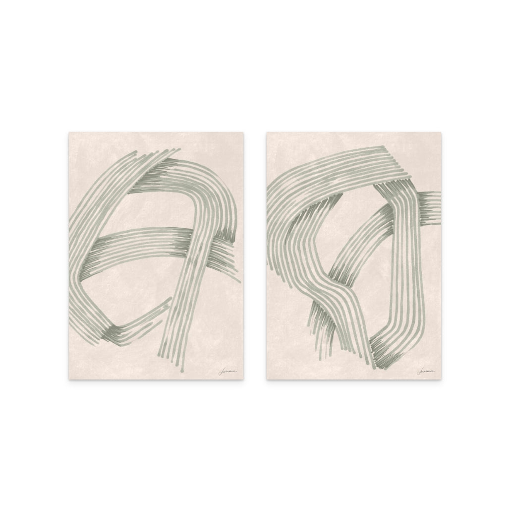 Set "Abstract Grey Intersections" Art Prints