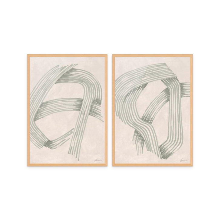 Set "Abstract Grey Intersections" Art Prints