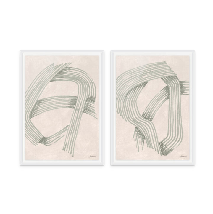 Set "Abstract Grey Intersections" Art Prints