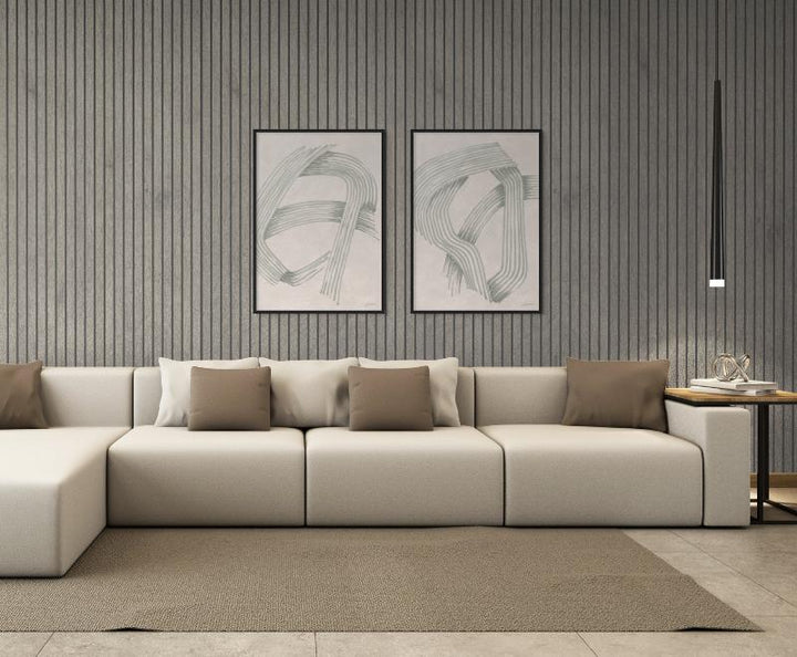 Set "Abstract Grey Intersections" Art Prints