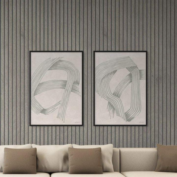 Set "Abstract Grey Intersections" Art Prints