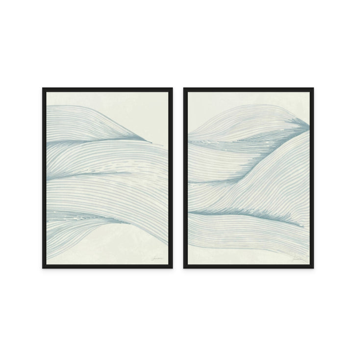 Set "Ocean in Lines" Art Prints