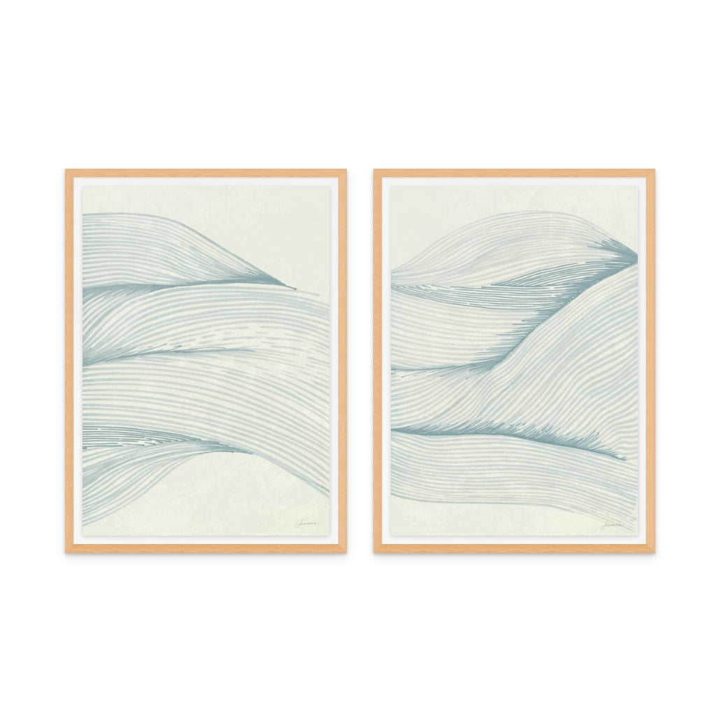 Set "Ocean in Lines" Art Prints