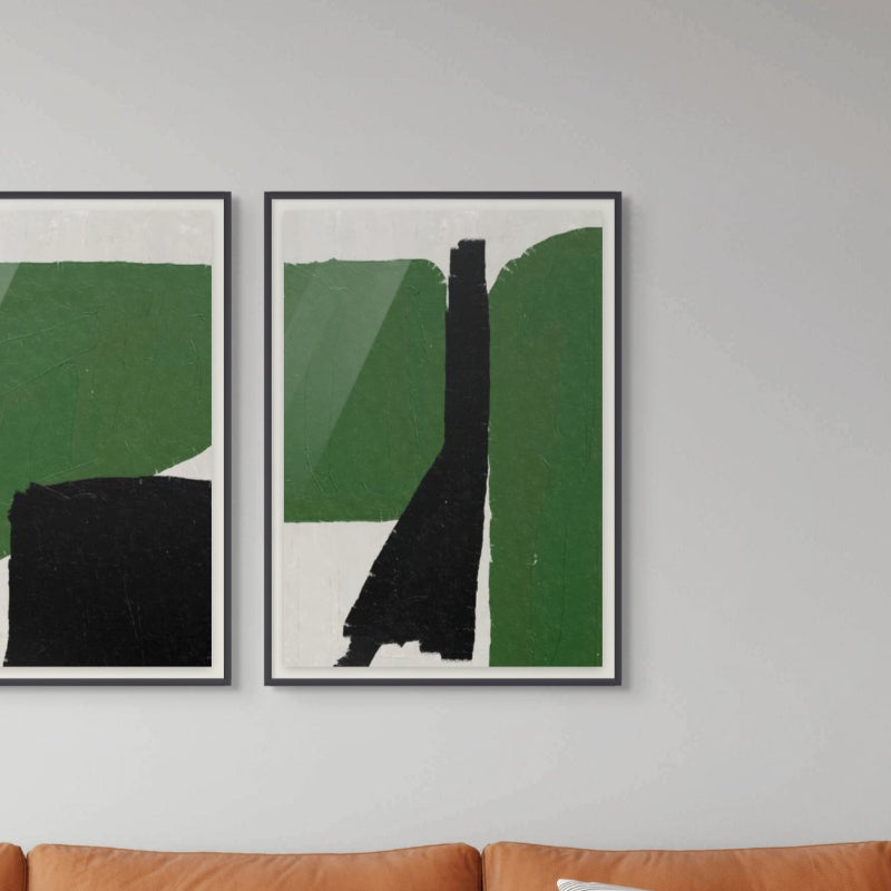 Green Black Oil Abstract No. 1 Art Print