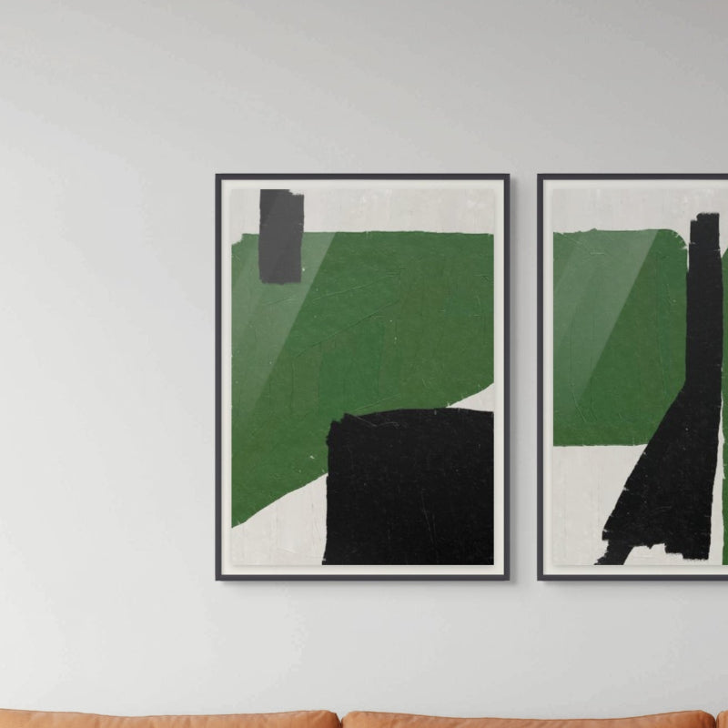 Green Black Oil Abstract No. 2 Art Print