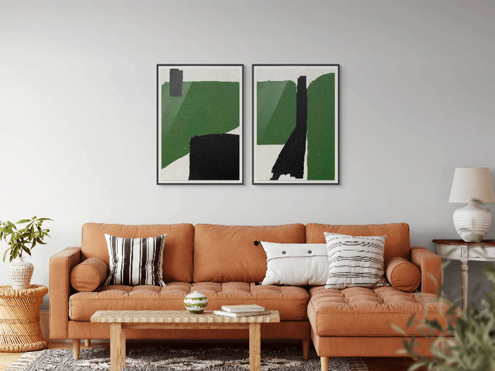 Green Black Oil Abstract No. 1 Art Print