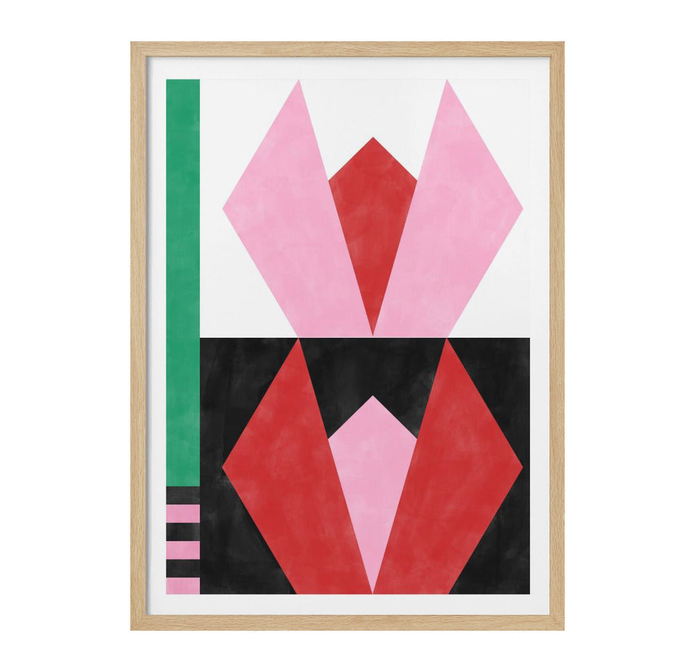 Geometric tulips Art Print