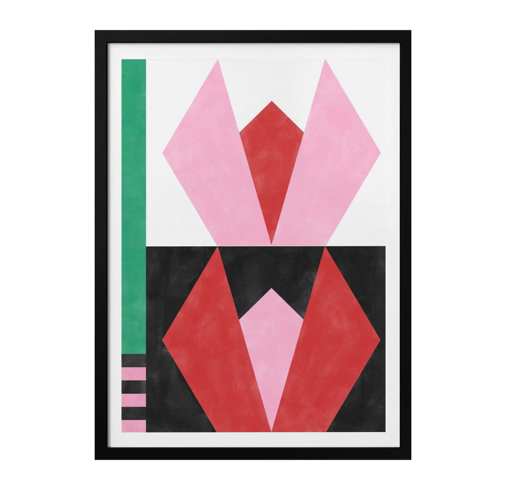 Geometric tulips Art Print