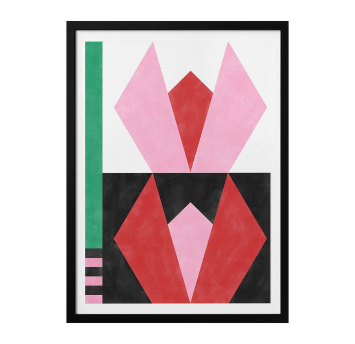 Geometric tulips Art Print