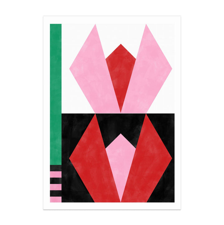 Geometric tulips Art Print