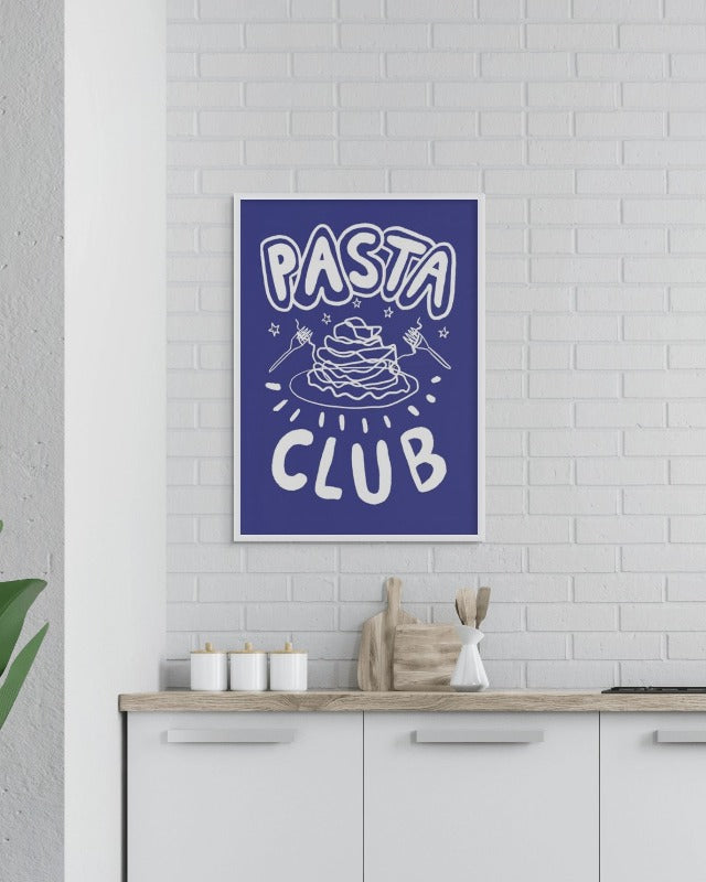 Poster Pasta Club Blue Up Art Print