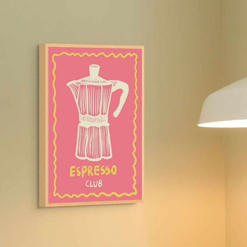 Espresso Club Pink Up Art Print