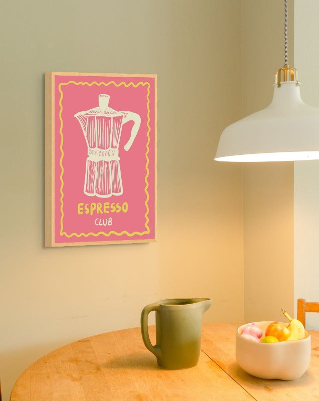 Espresso Club Pink Up Art Print