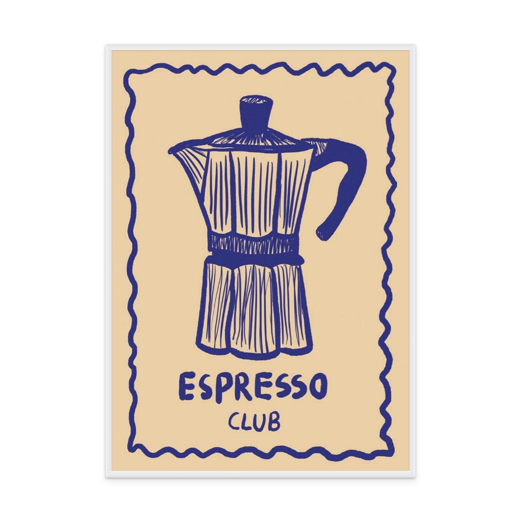 Espresso Club Blau Up Art Print