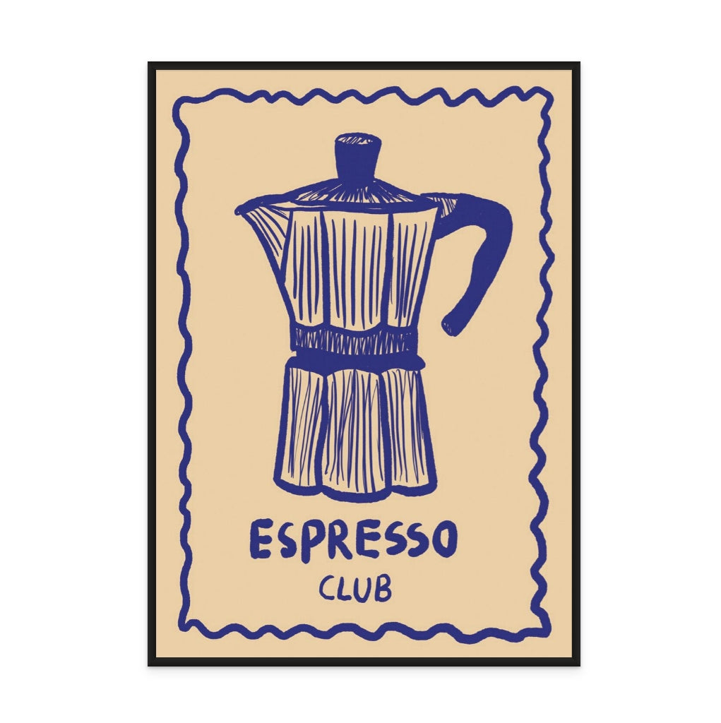 Espresso Club Blau Up Art Print