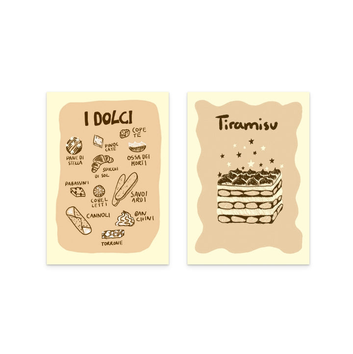 Set "I Dolci" + "Tiramisu" Art Prints