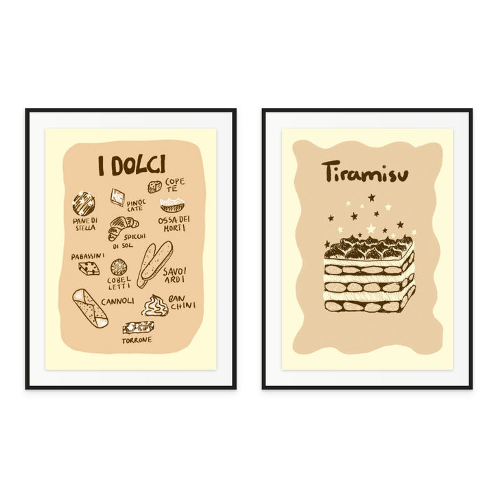 Set "I Dolci" + "Tiramisu" Art Prints