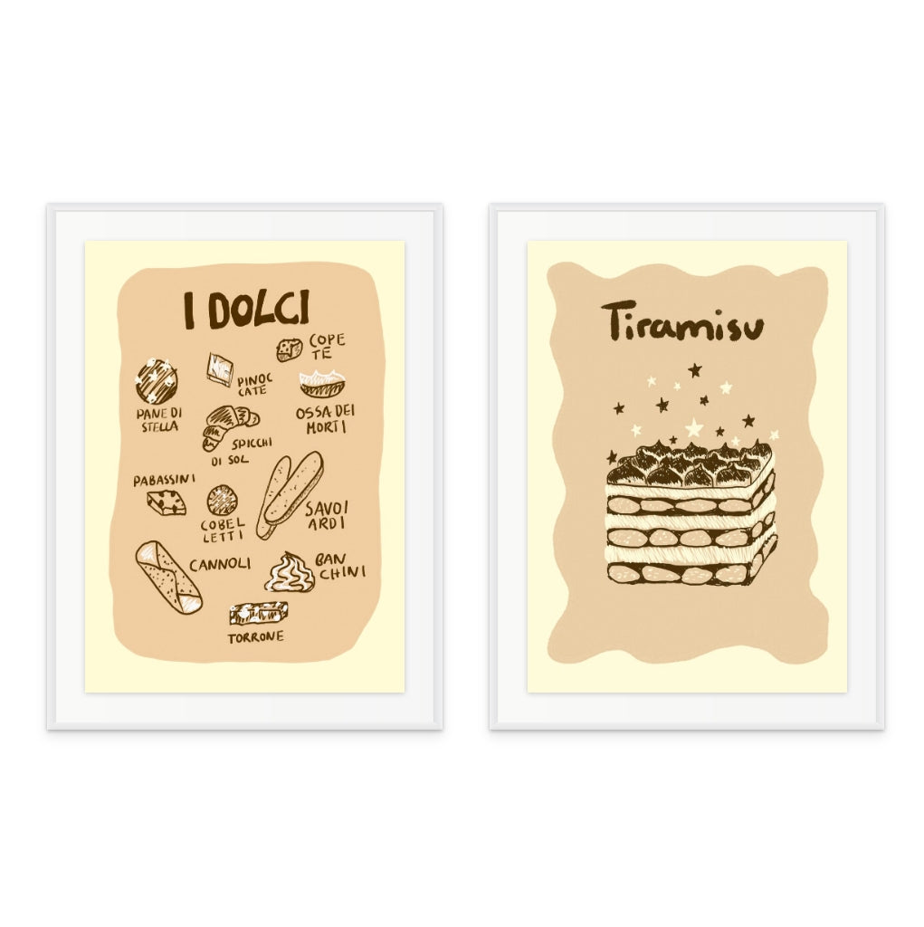 Set "I Dolci" + "Tiramisu" Art Prints