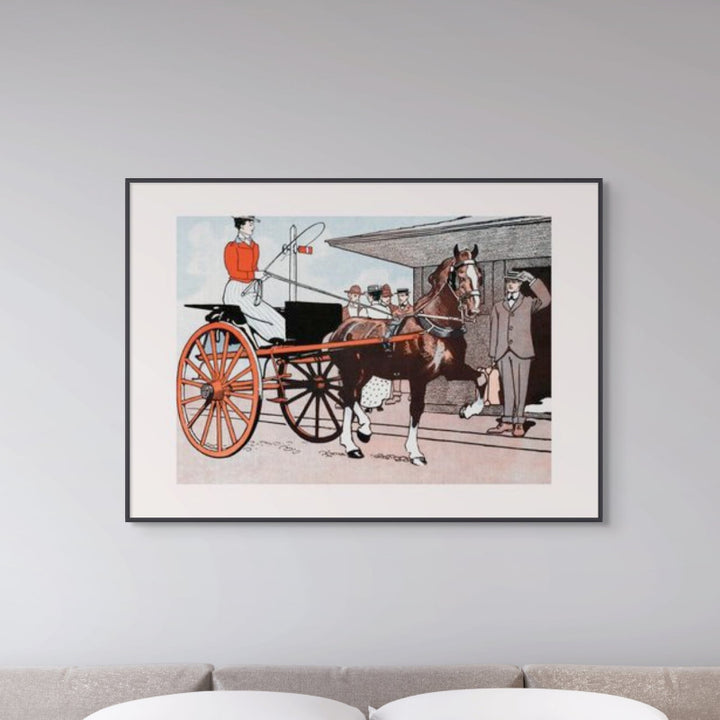 Woman In a Horse Carriage Art Print