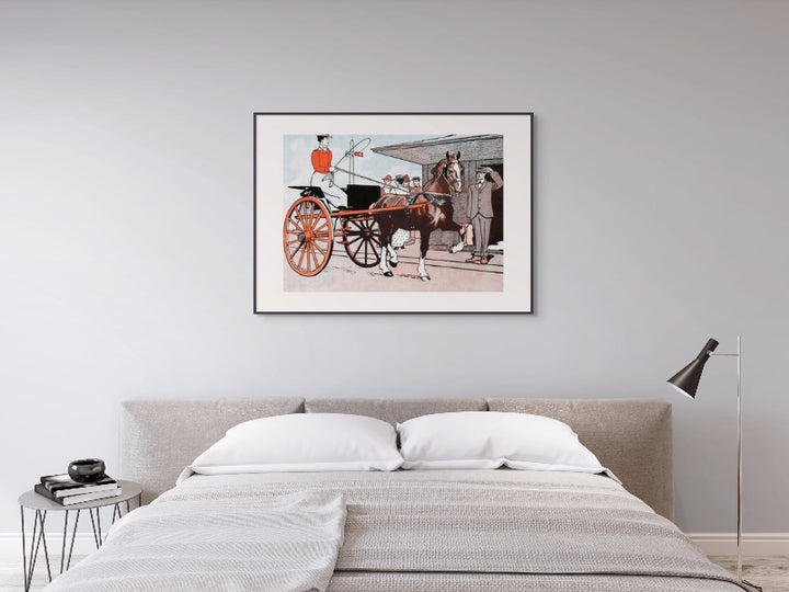 Woman In a Horse Carriage Art Print