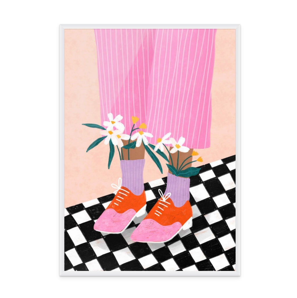 Floral Socks Art Print