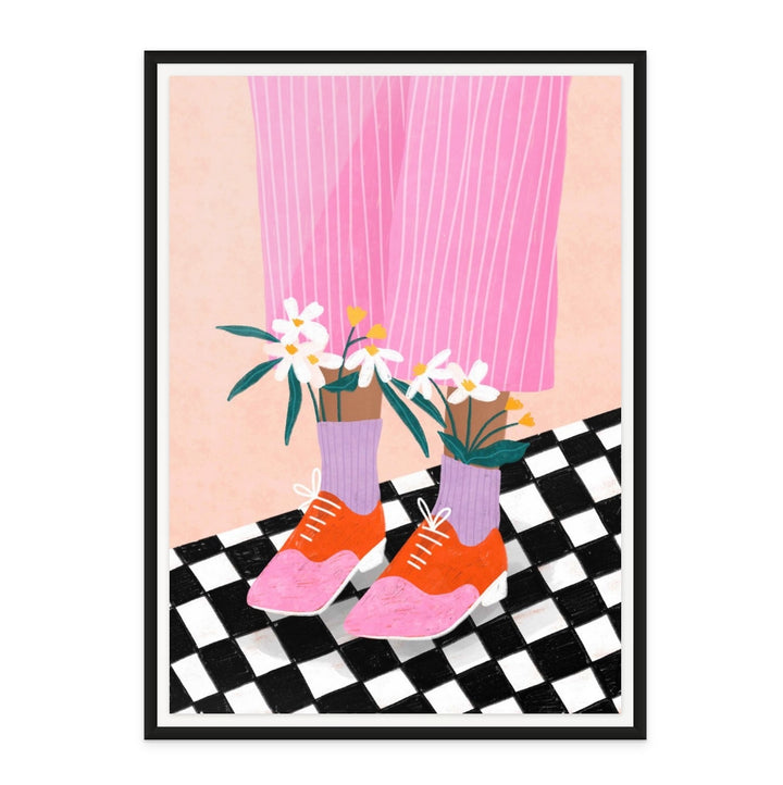 Floral Socks Art Print