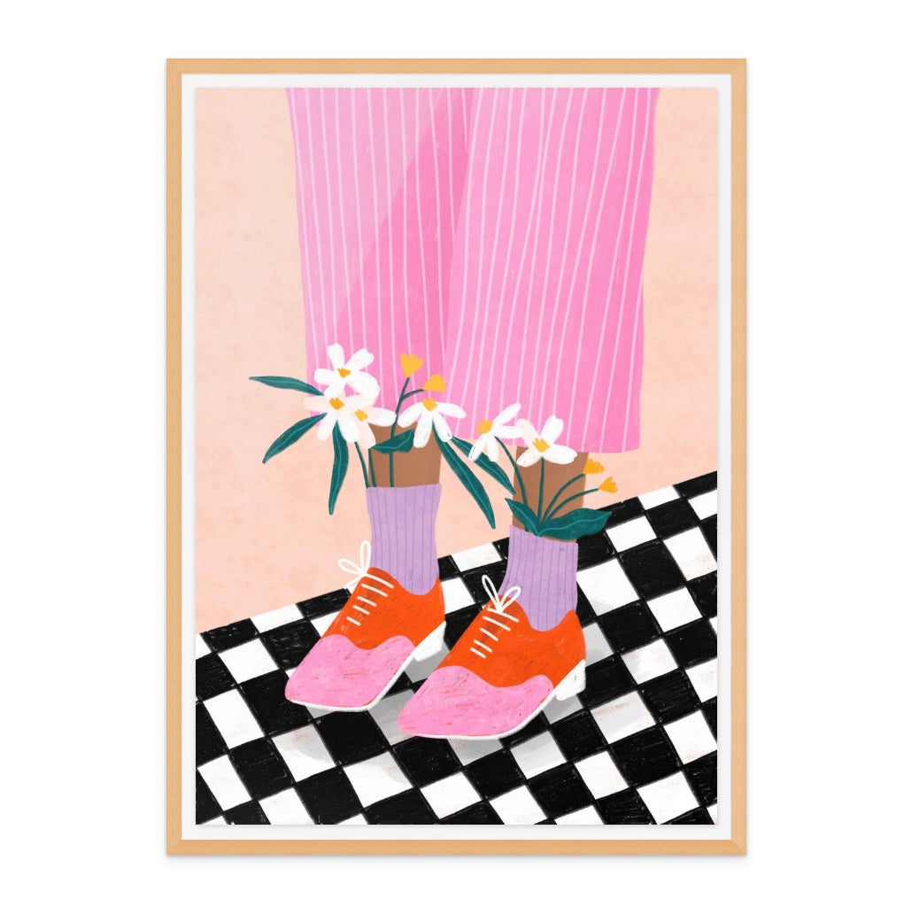 Floral Socks Art Print