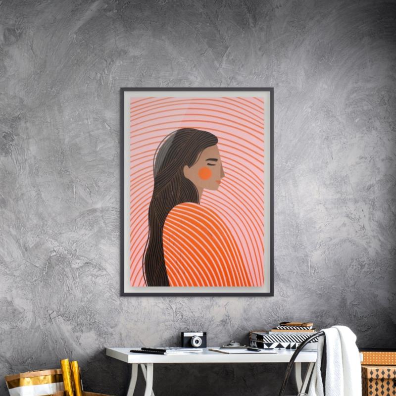 The Woman with the Lines Art Print