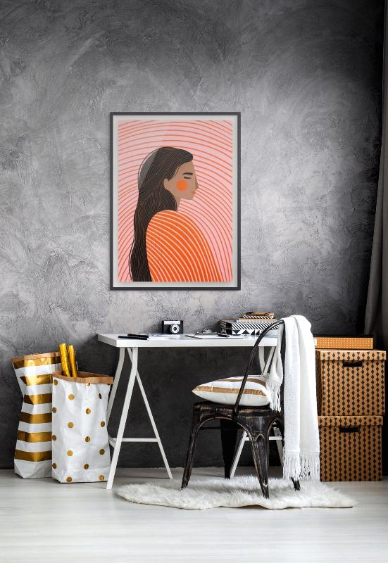 The Woman with the Lines Art Print