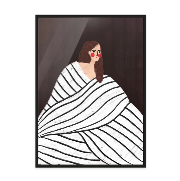 The Woman With Black and White Stripes Art Print