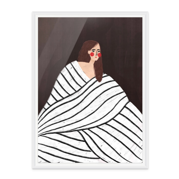 The Woman With Black and White Stripes Art Print