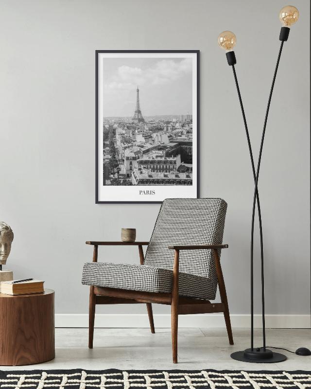 Paris Eiffel Tower BW Art Print