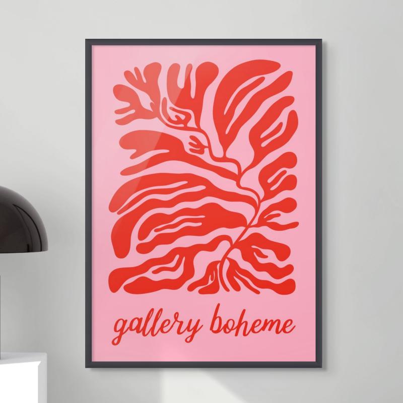 Pink Red Gallery Boheme Art Print