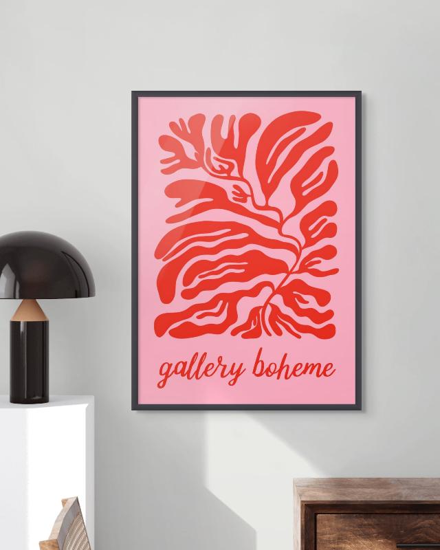 Pink Red Gallery Boheme Art Print