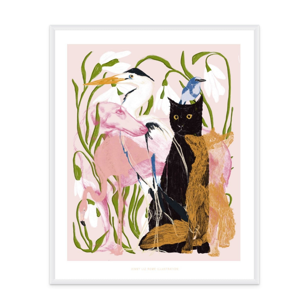 Collage animals I Art Print