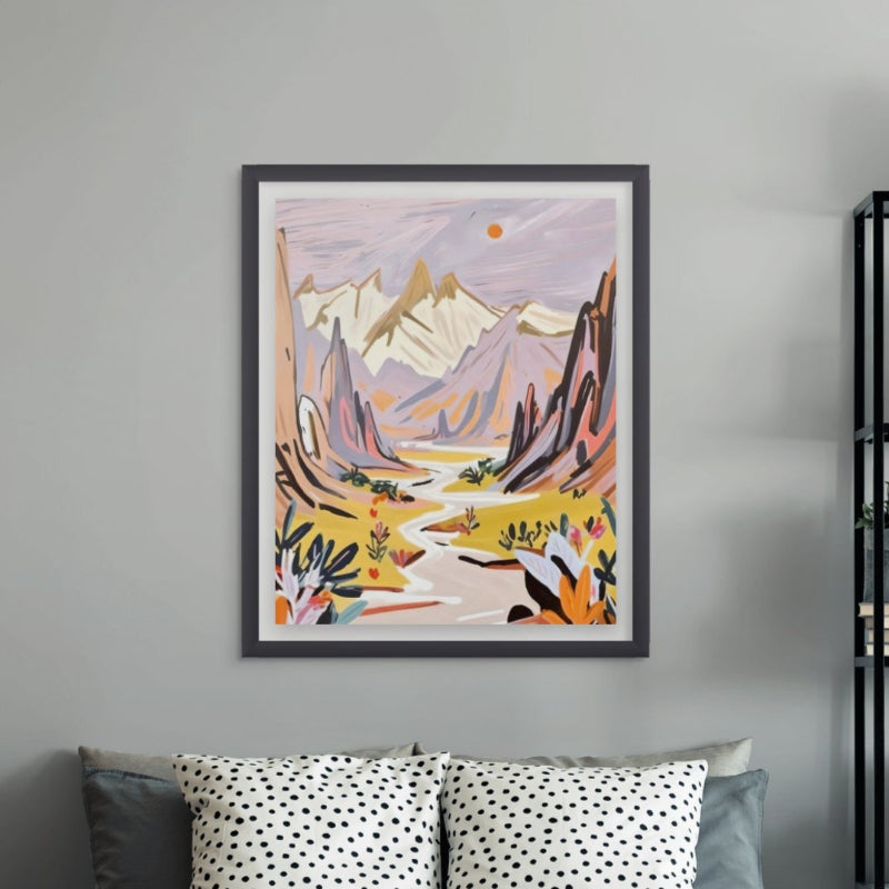 Lavender Mountains Art Print