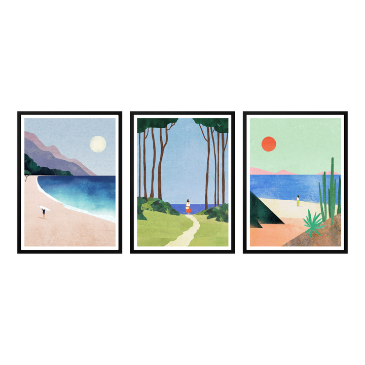 Set de cuadros "Coastal Trails"