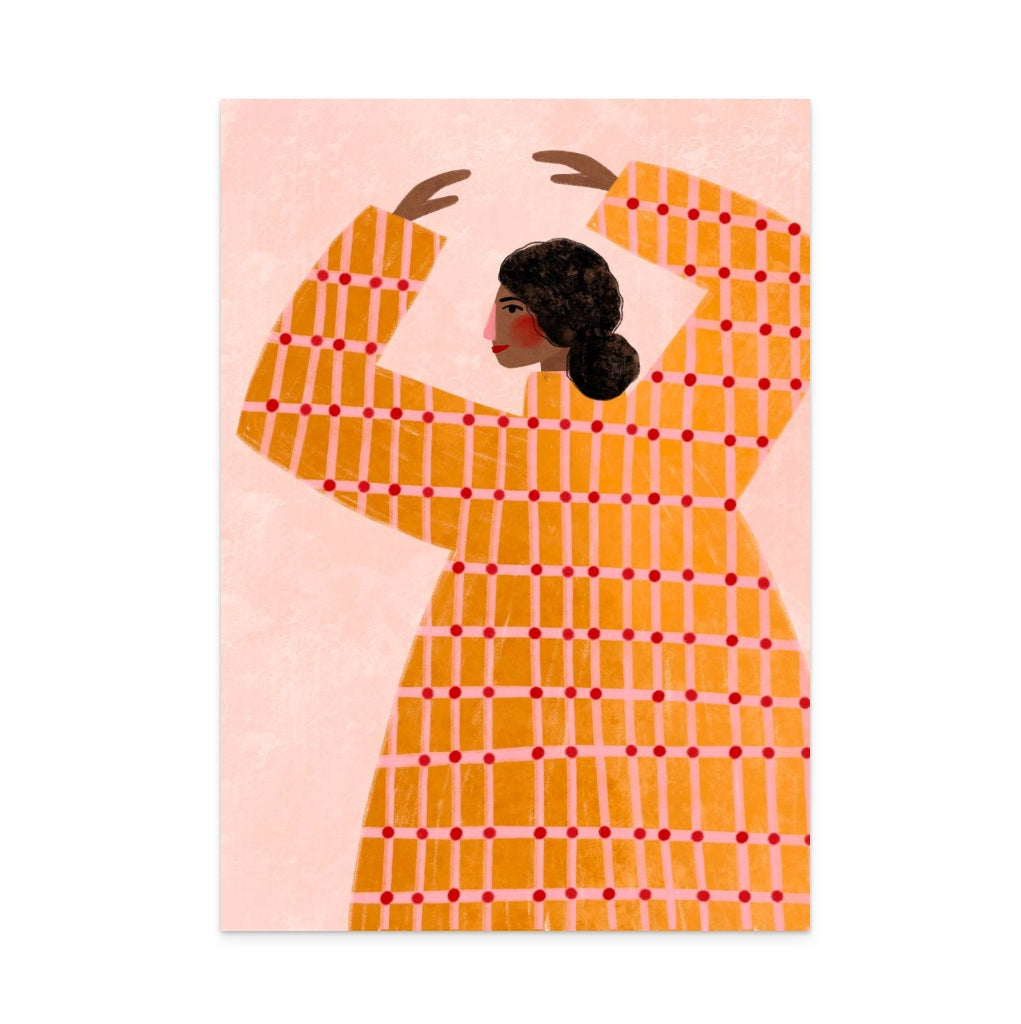 The Woman With the Checked Art Print