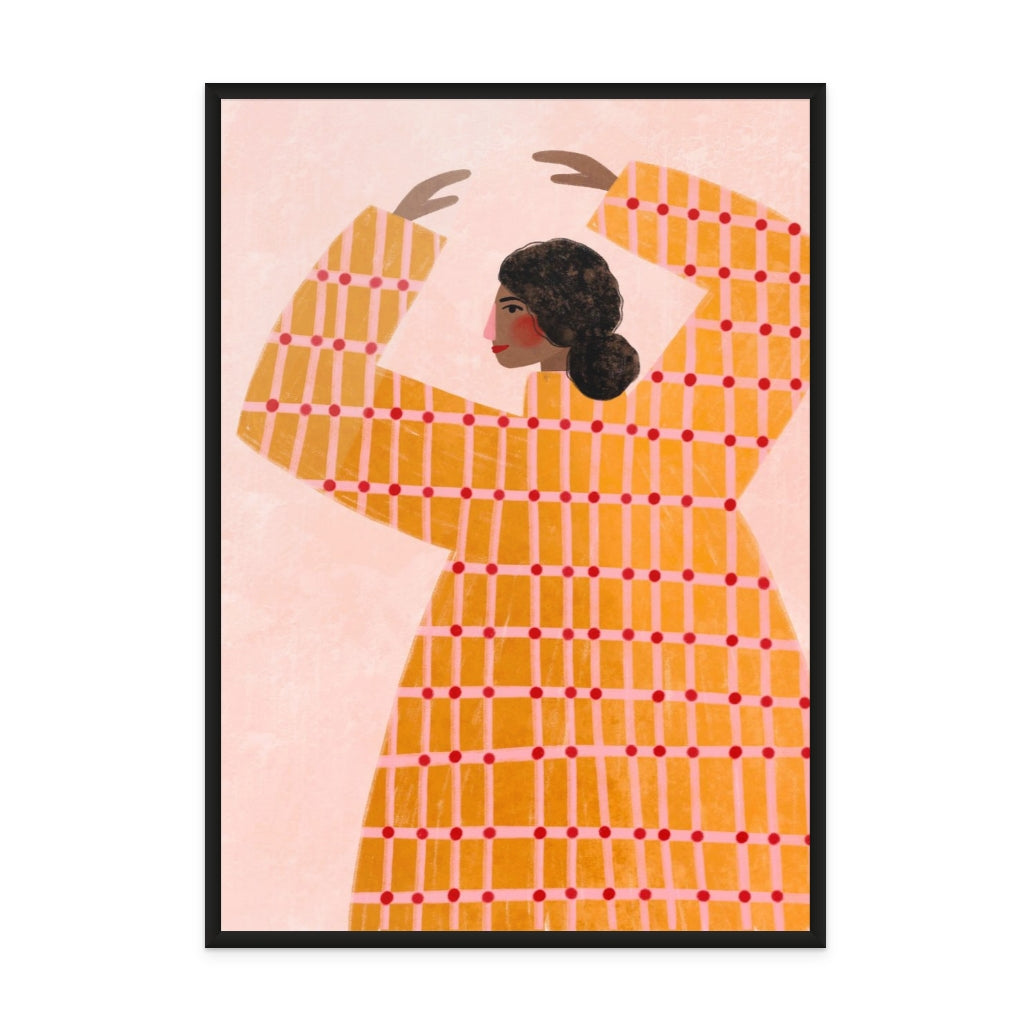 The Woman With the Checked Art Print