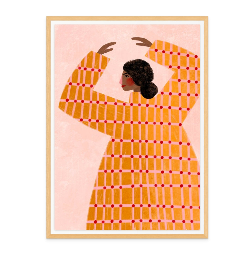 The Woman With the Checked Art Print