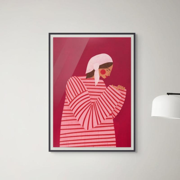 The Woman With the Red Stripes II Art Print