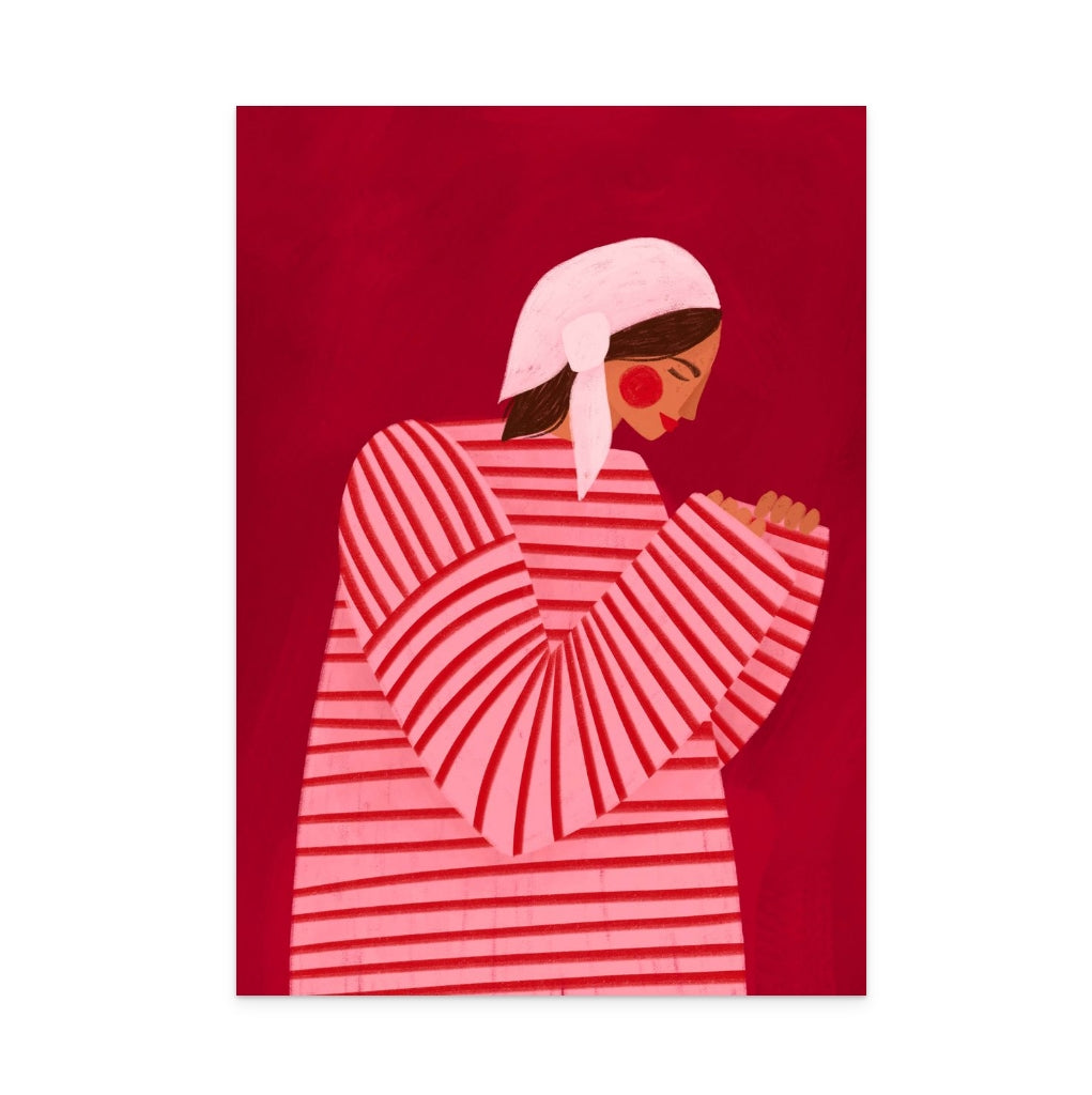 The Woman With the Red Stripes II Art Print