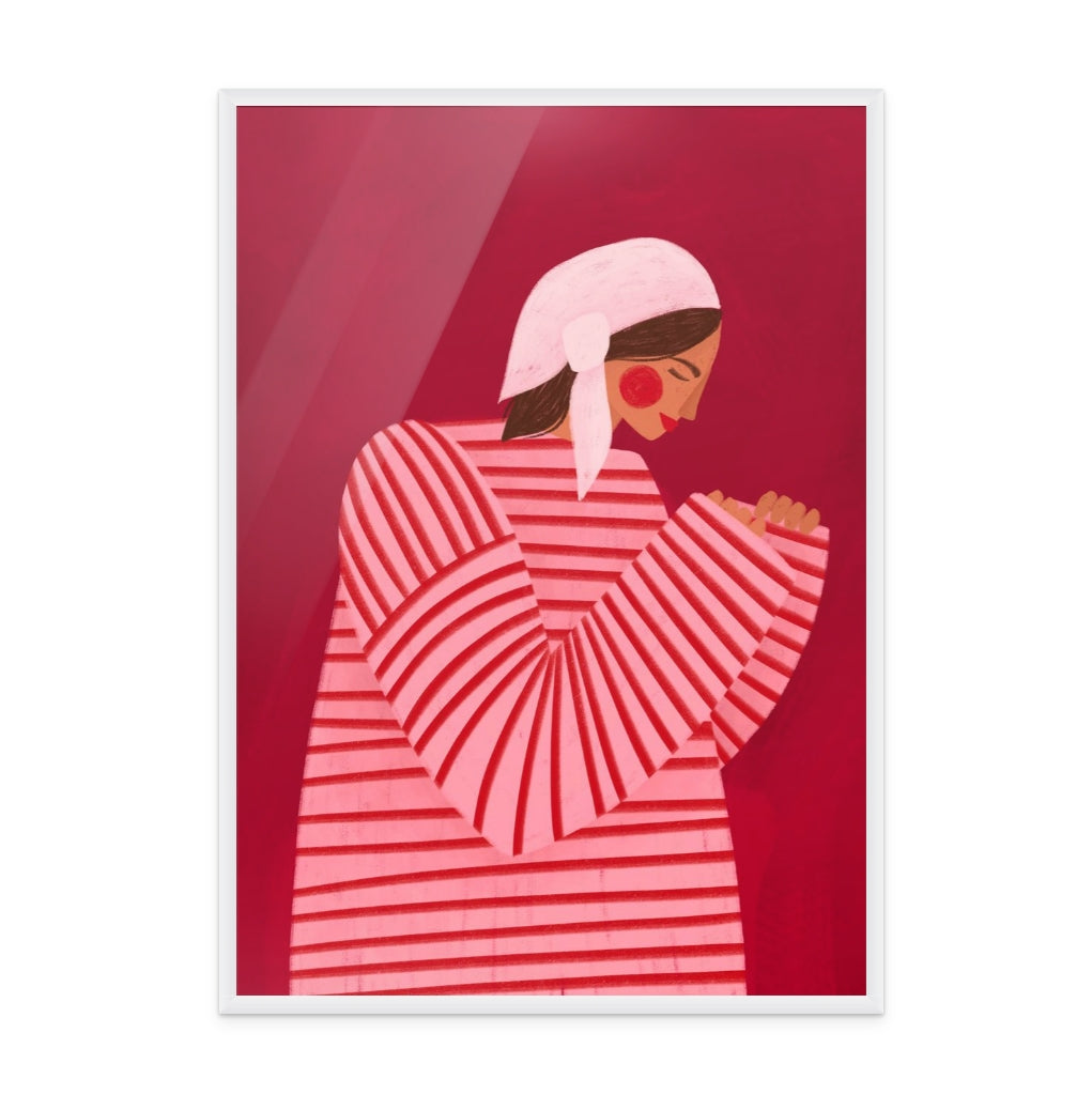 The Woman With the Red Stripes II Art Print