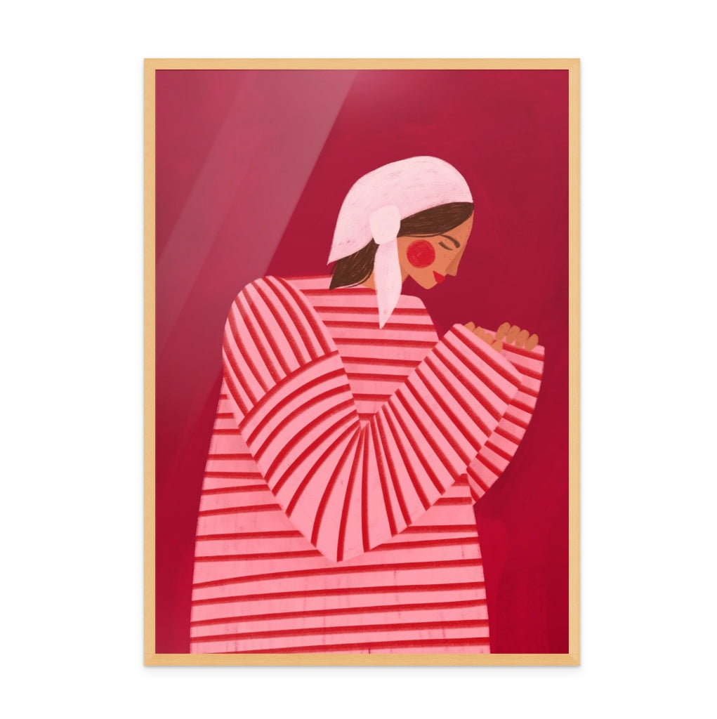 The Woman With the Red Stripes II Art Print