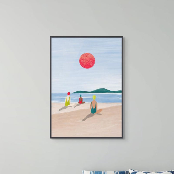 Girls at the Beach Art Print